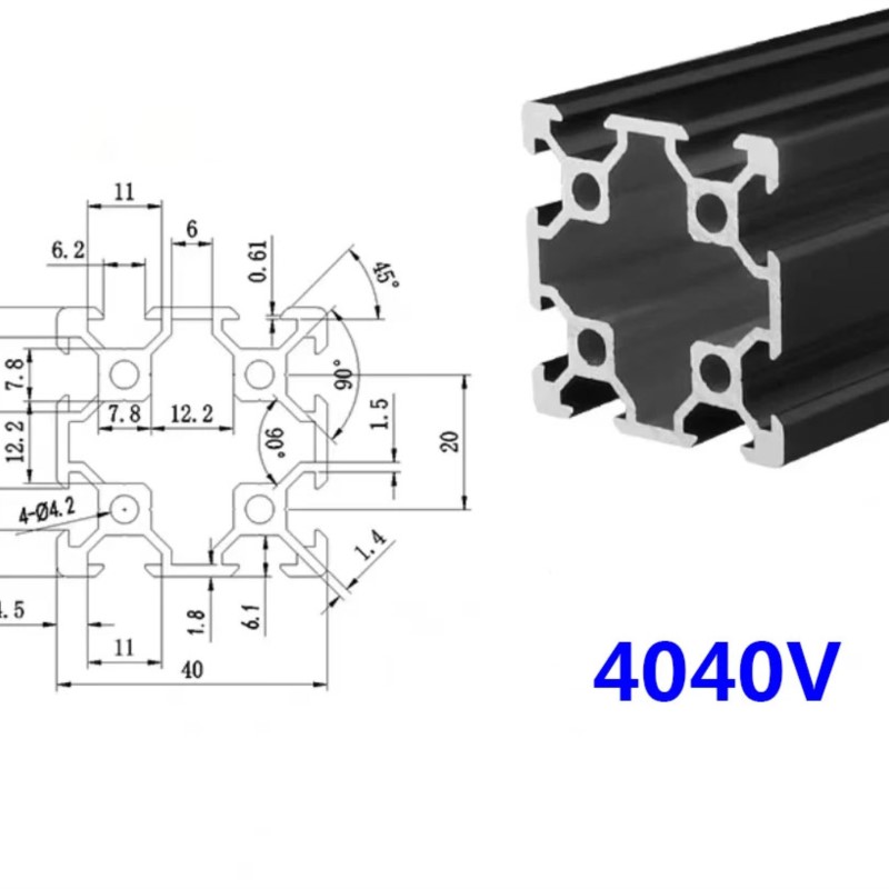 1PCS 4040 V-slot 4040V Black A - đánh giá và giá 3D Printer Enclosure Frame