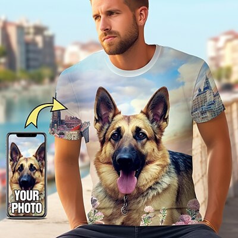 Custom Pet T Shirt for Men Des - đánh giá và giá 3D Printing Drawing