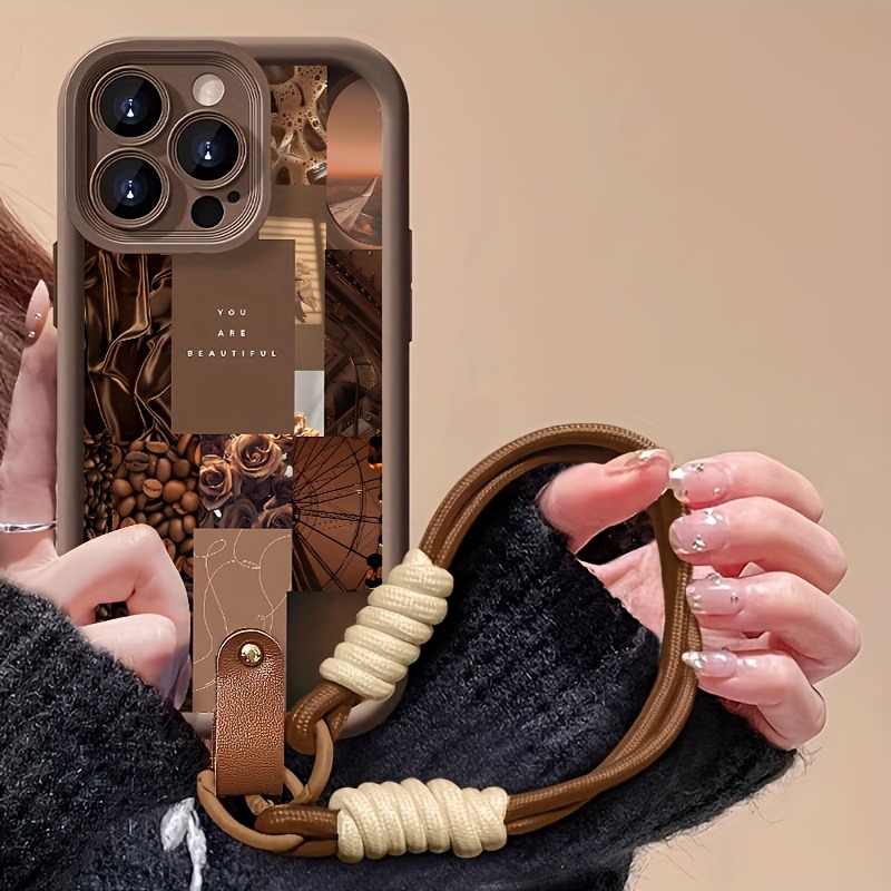 Brown Coffee Flowers Print Lan - đánh giá và giá 3D Printing Iphone