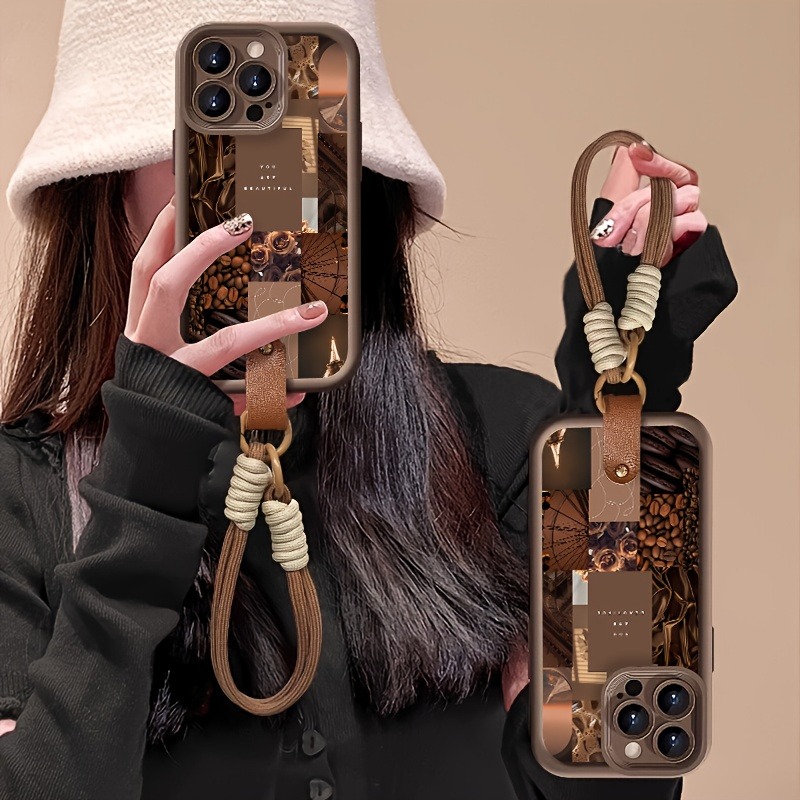 Brown Coffee Flowers Print Lan - đánh giá và giá 3D Printing Iphone