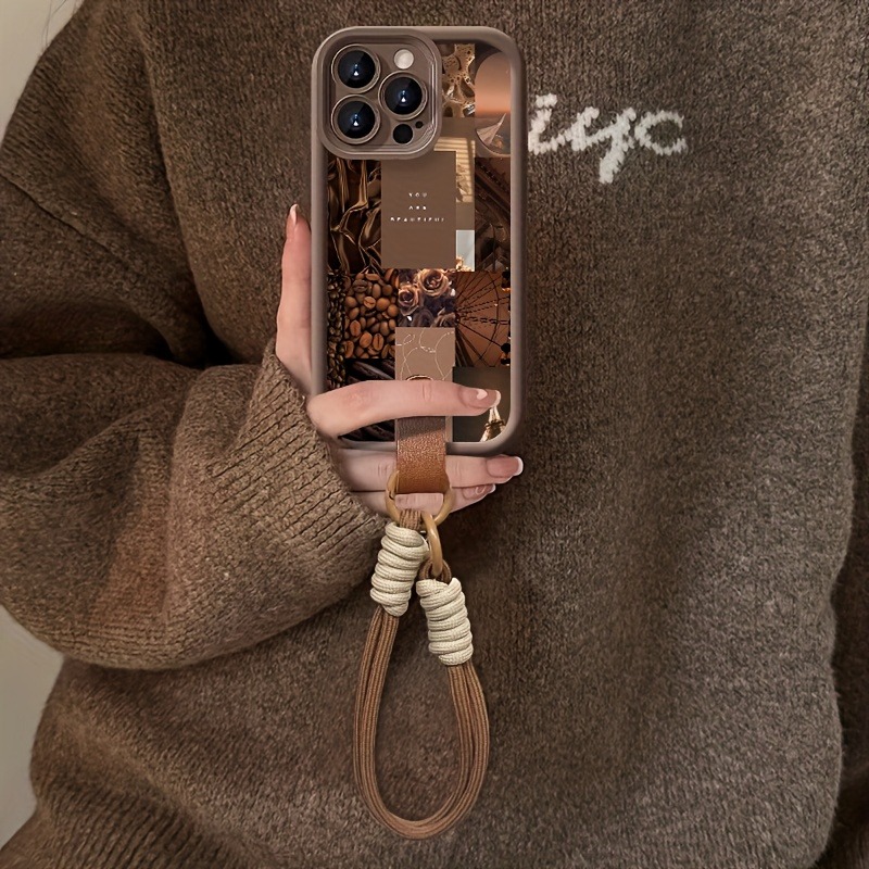 Brown Coffee Flowers Print Lan - đánh giá và giá 3D Printing Iphone