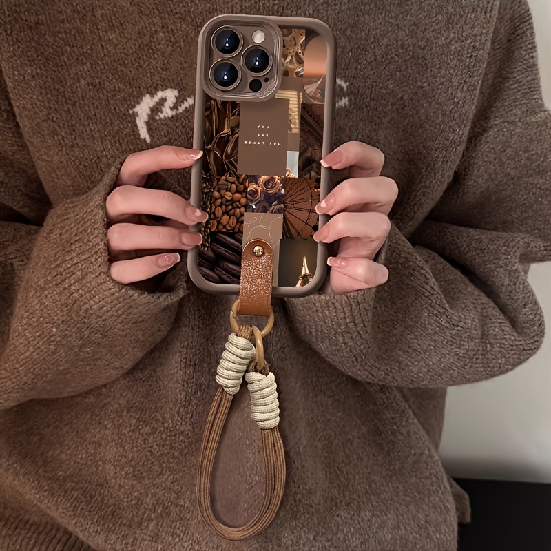 Brown Coffee Flowers Print Lan - đánh giá và giá 3D Printing Iphone