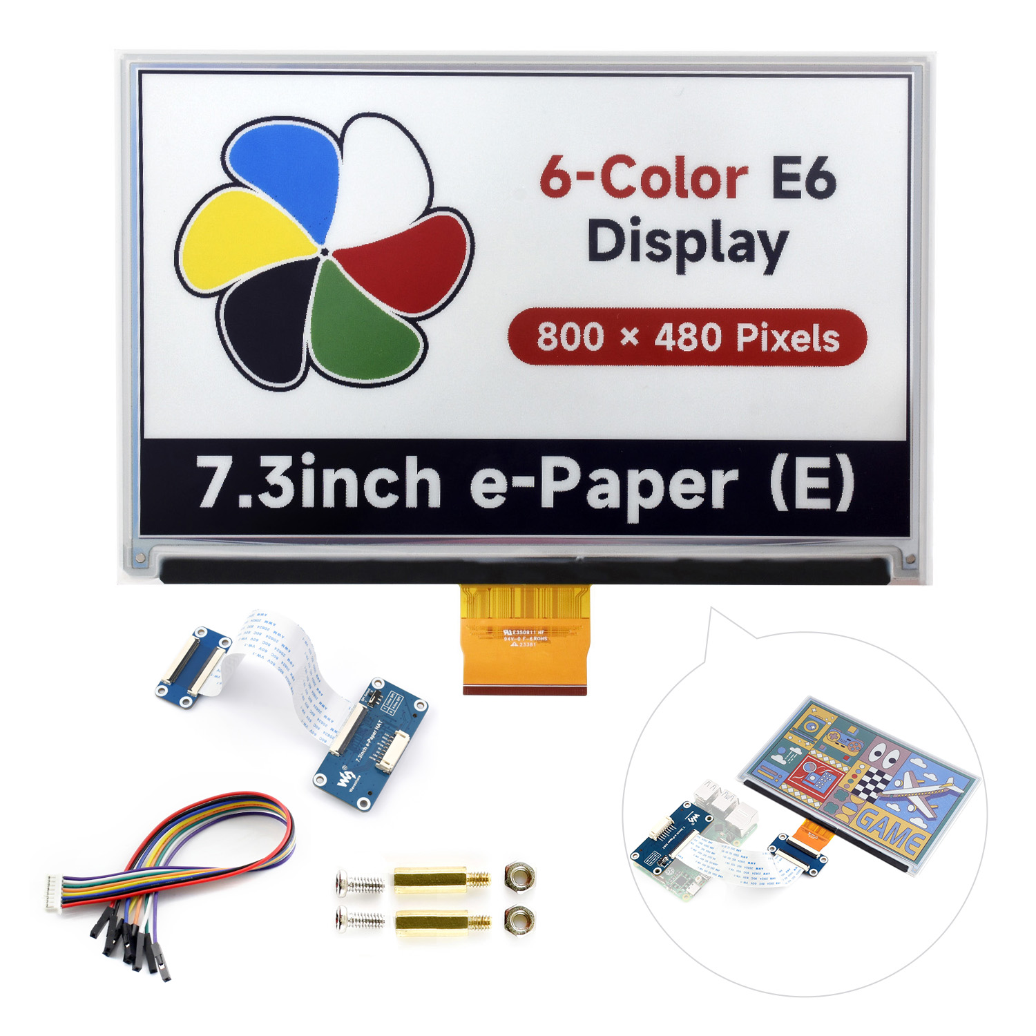 Waveshare 7.3inch 6-Color E-Pa - đánh giá và giá Raspberry Pi 3D Print